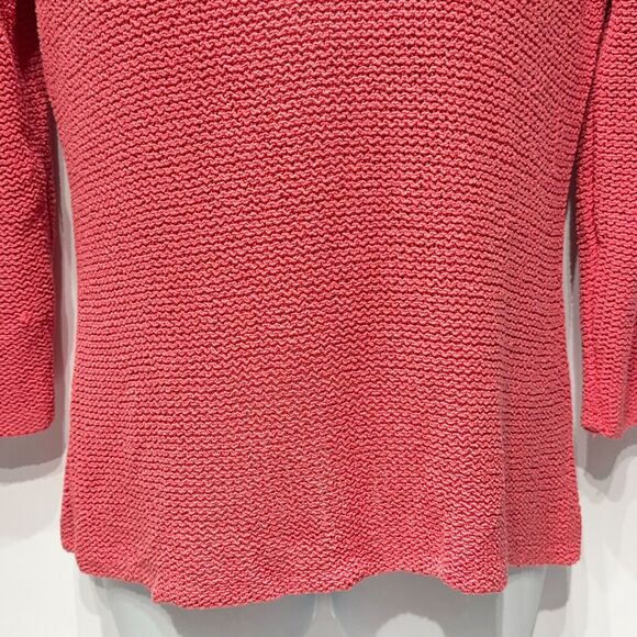 Eileen Fisher 100% Silk Sweater Pink 3/4 Sleeve Spring Women's Size Large Petite - Picture 7 of 12